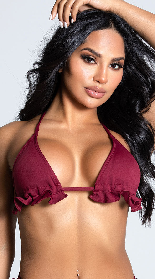 Yandy Riptide Ruffle Triangle Bikini Top