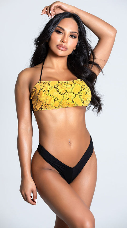  Yandy Snake Around Solid Bikini Bottom