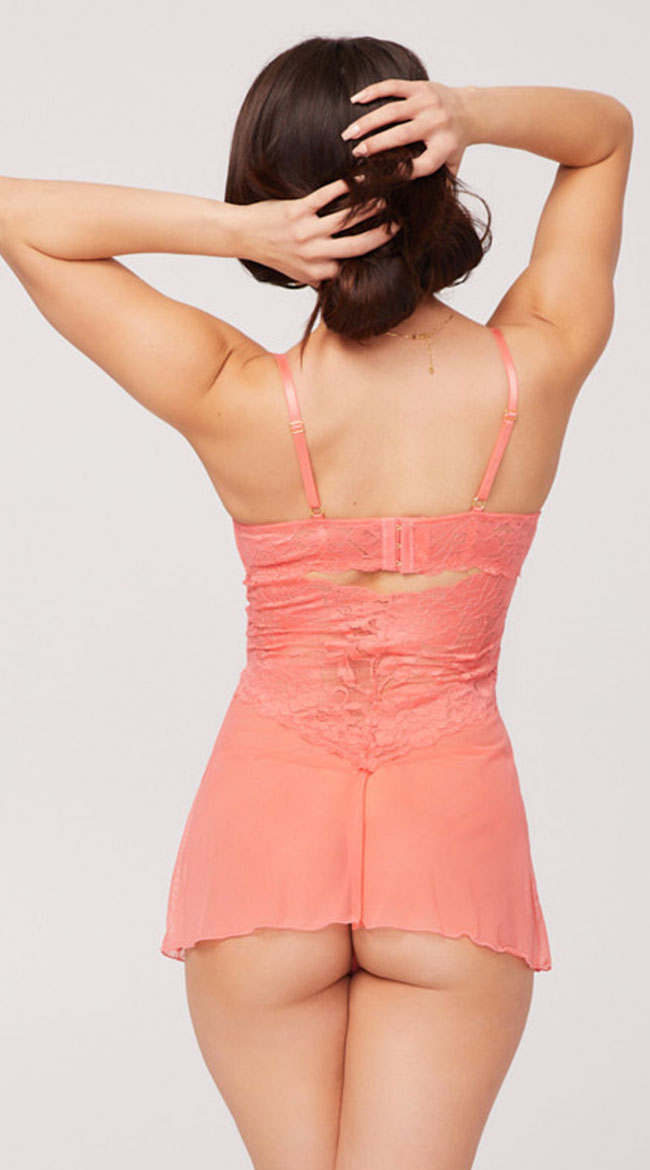  Yandy Sweet As Can Peach Babydoll Set