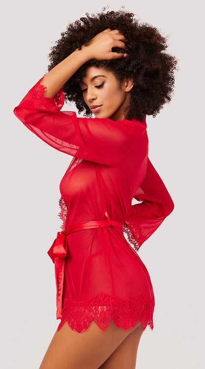  Yandy Eyelash Lace Robe Set