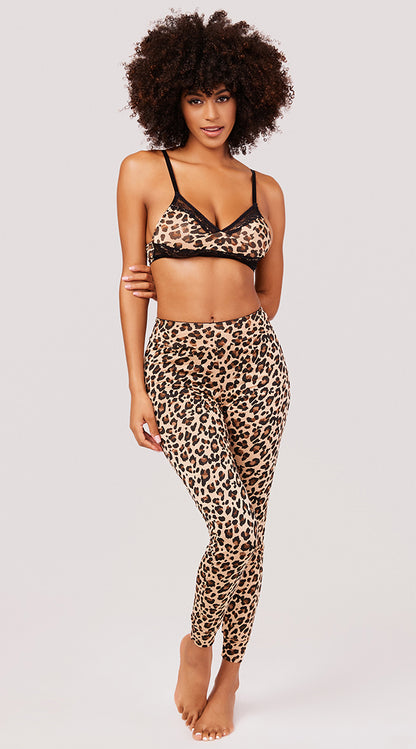  Yandy Leopard And Lace Pajama Set